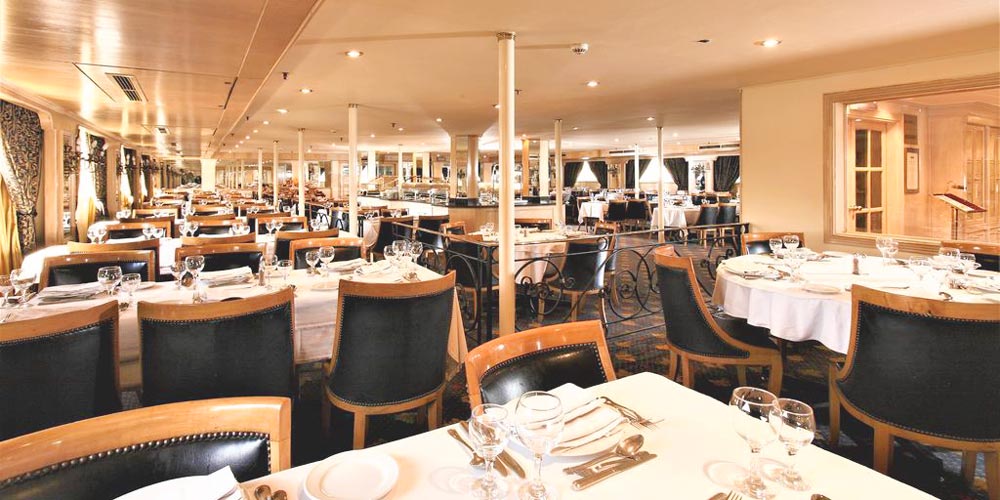 Restaurant of 4 Days Crown Jewel Nile Cruise From Aswan To Luxor – Trips in Egypt