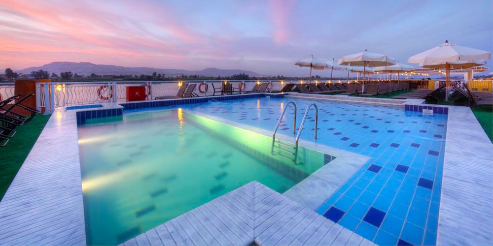 Swimming Pool Onboard Steigenberger Minerva Nile Cruise – Trips in Egypt