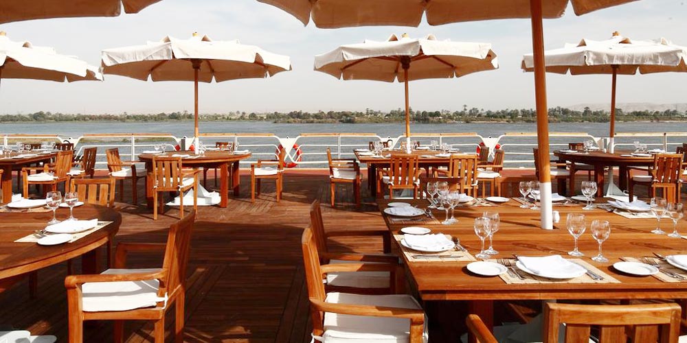 Upper Deck of Sonesta Nile Goddess Nile Cruise – Trips in Egypt