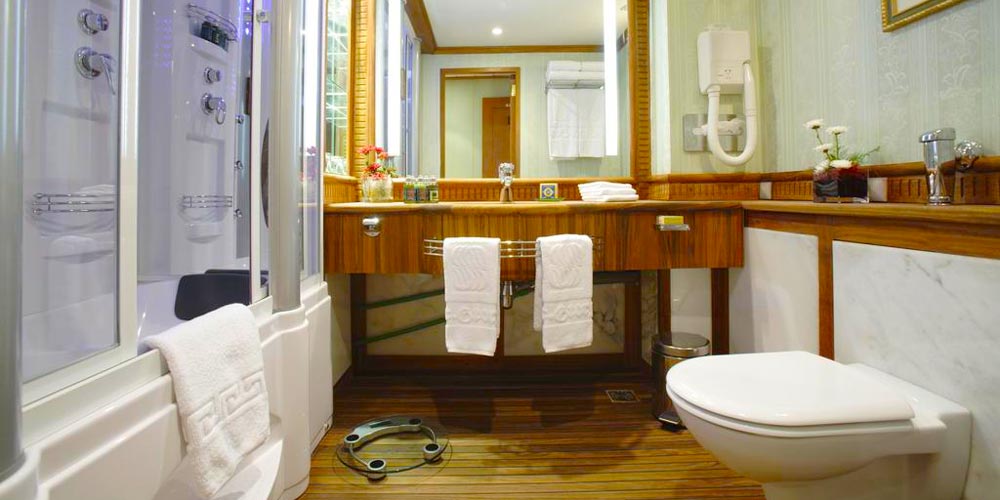 Bathroom of Sonesta St. George Nile Cruise – Trips in Egypt