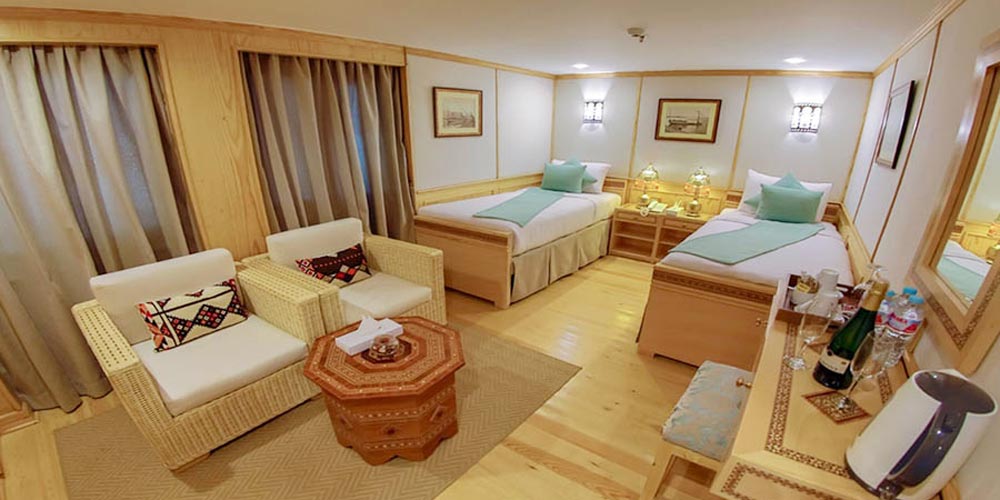 Bedroom of Aida Dahabiya Nile Cruise – Trips in Egypt