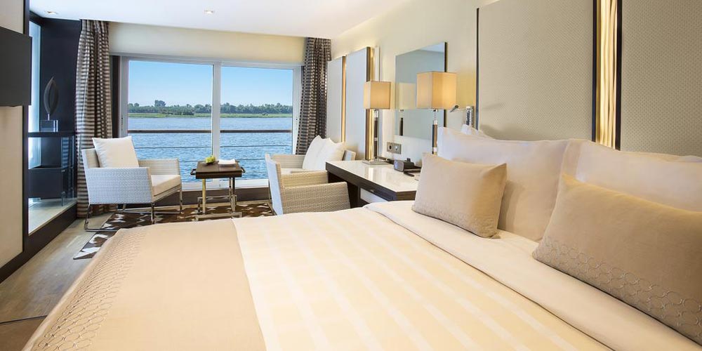 Bedroom of Oberoi Philae Nile Cruise – Trips in Egypt