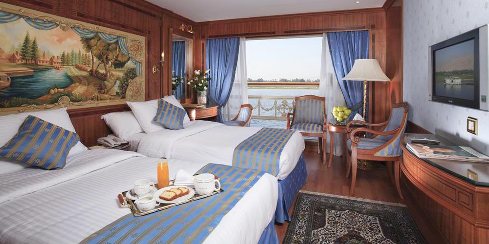 Bedroom of Sonesta St. George Nile Cruise – Trips in Egypt
