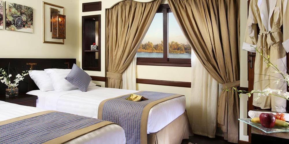 Double Cabin of Sonesta Amirat Dahabiya Nile Cruise – Trips in Egypt