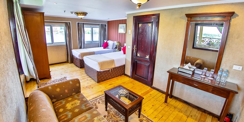 Guest Suite of Asiya Dahabiya Nile Cruise – Trips in Egypt
