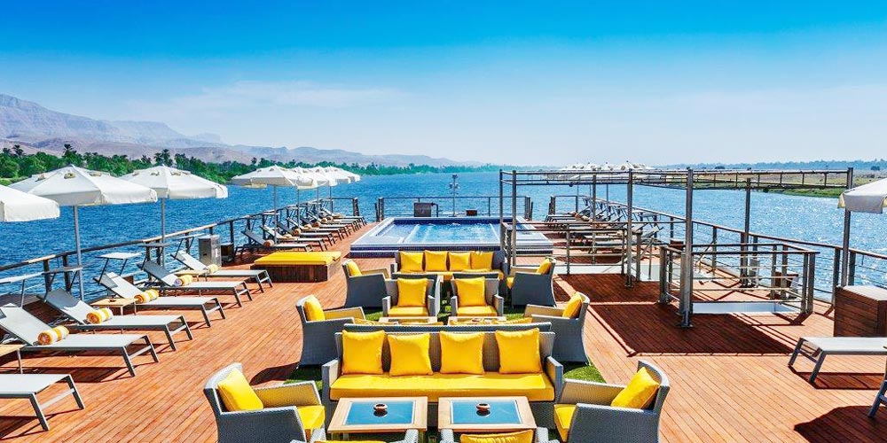 Sun Deck of Oberoi Philae Nile Cruise – Trips in Egypt