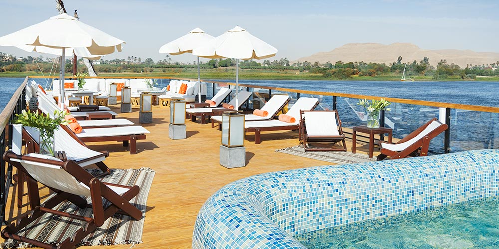 Sun Deck of Sanctuary Sun Boat III Nile Cruise – Trips in Egypt