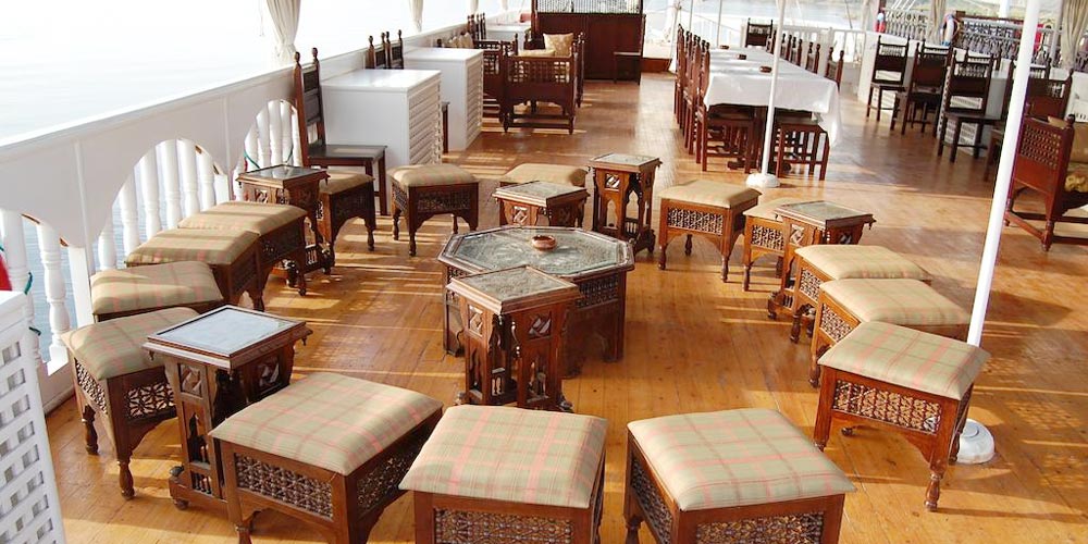 Upper Deck of Amoura Dahabiya Nile Cruise
