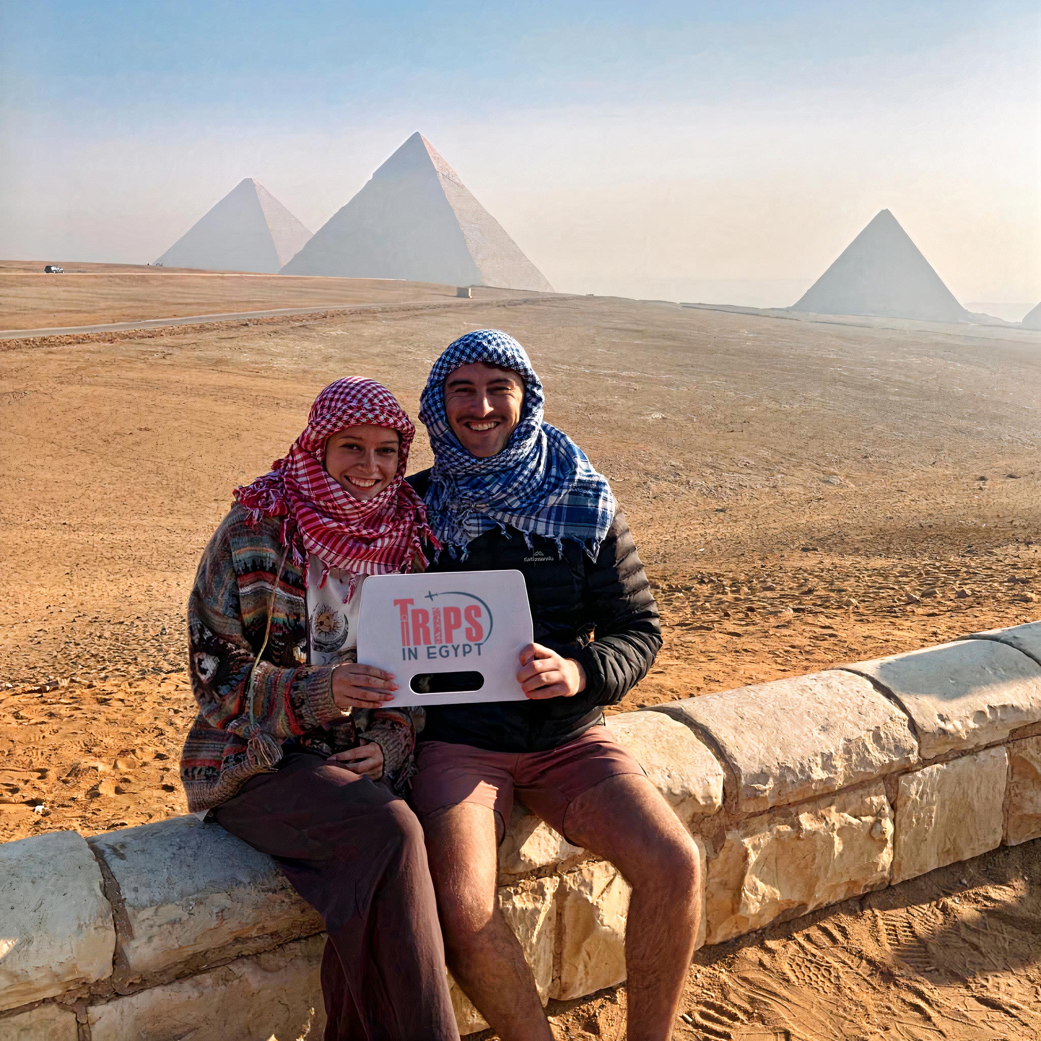 Trips in Egypt Customers at Giza Pyramids