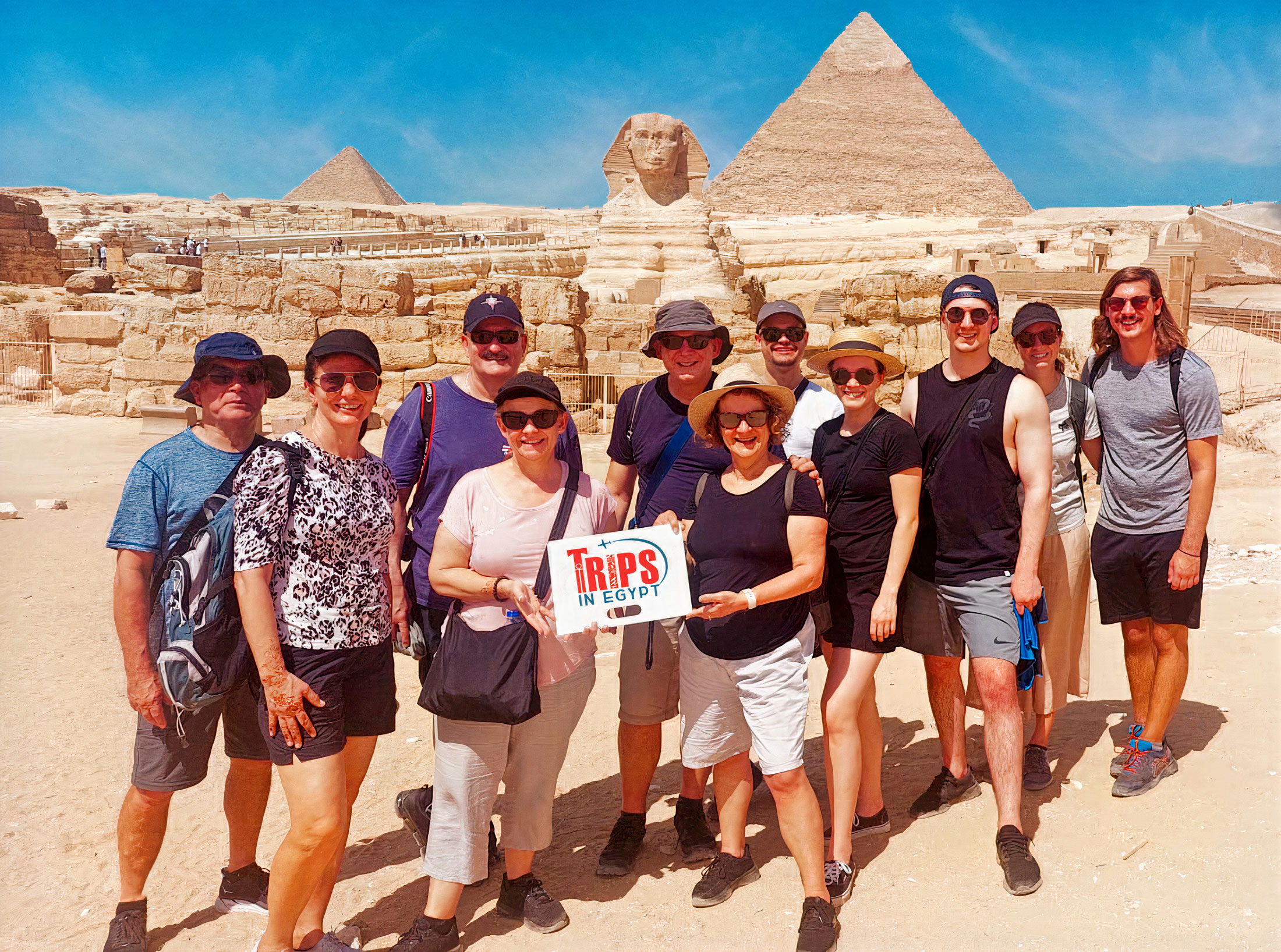 Trips in Egypt Customers at Giza Pyramids