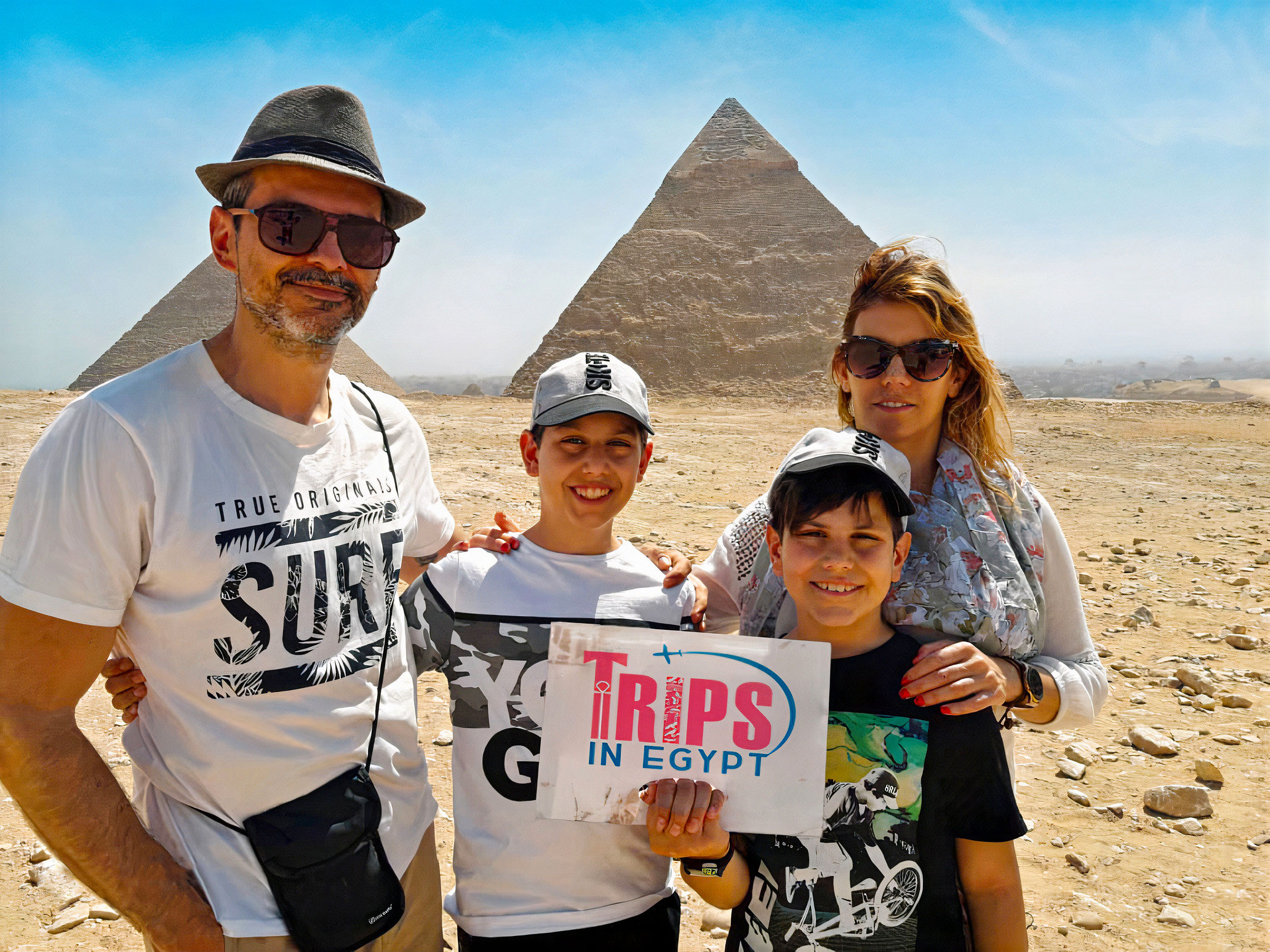 Trips in Egypt Customers at Giza Pyramids