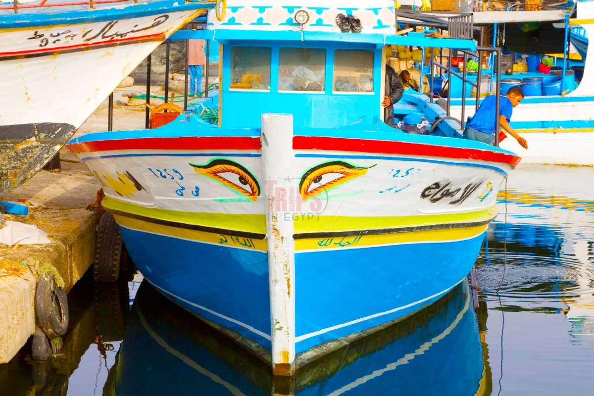 Fishing Boat, with Eye of Horus, a Protective Talisman on the Boat - Trips in Egypt