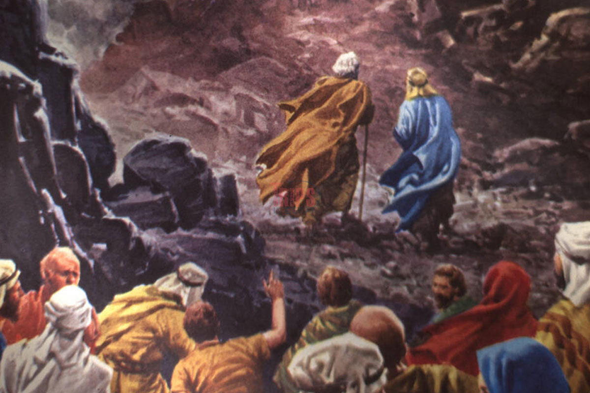 Illustration From the Bible Depicting Exodus 19-2 Moses, Mount Sinai - Trips in Egypt