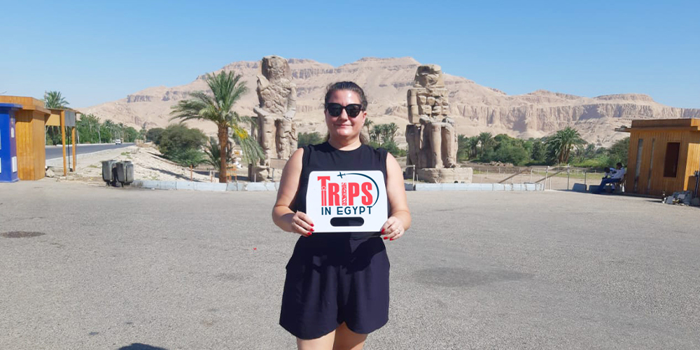 Trips in Egypt Client at Colossi of Memnon - Trips in Egypt