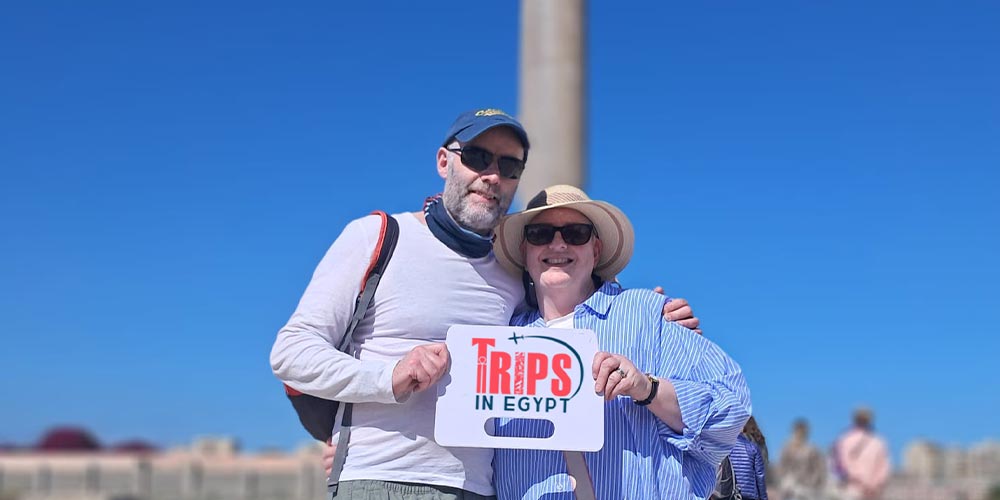 Trips in Egypt Client at Pompey's Pillar - Trips in Egypt