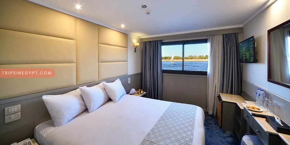 Bedroom of MS Nile Treasure Nile Cruise – Trips in Egypt