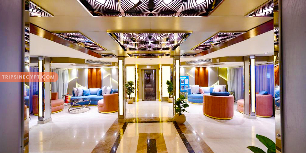 Lounge of MS Nile Treasure Nile Cruise – Trips in Egypt