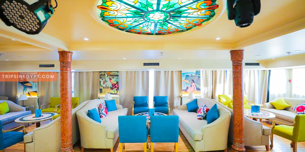 Lounge of MS King of Thebes Nile Cruise – Trips in Egypt