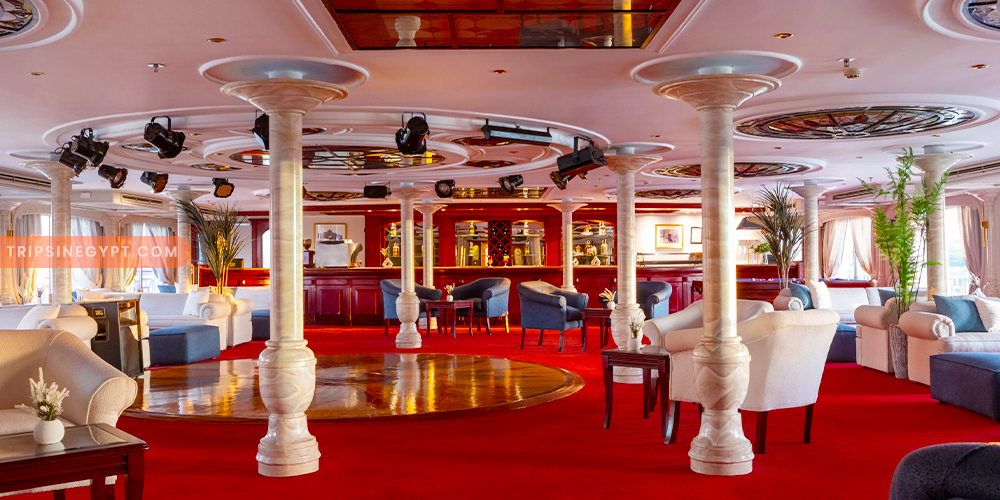 Lounge of MS Nile Crown I Nile Cruise – Trips in Egypt