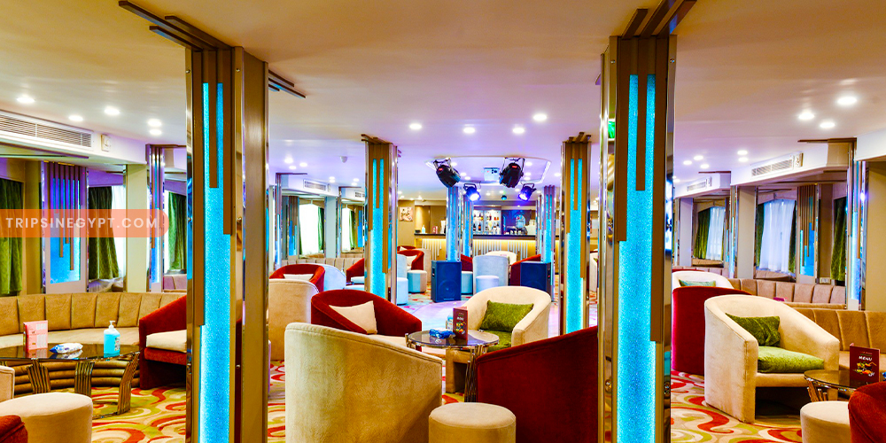 Lounge of MS Nile Treasure Nile Cruise – Trips in Egypt