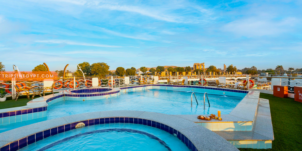 Pool of MS Chateau Lafayette Nile Cruise - Trips in Egypt