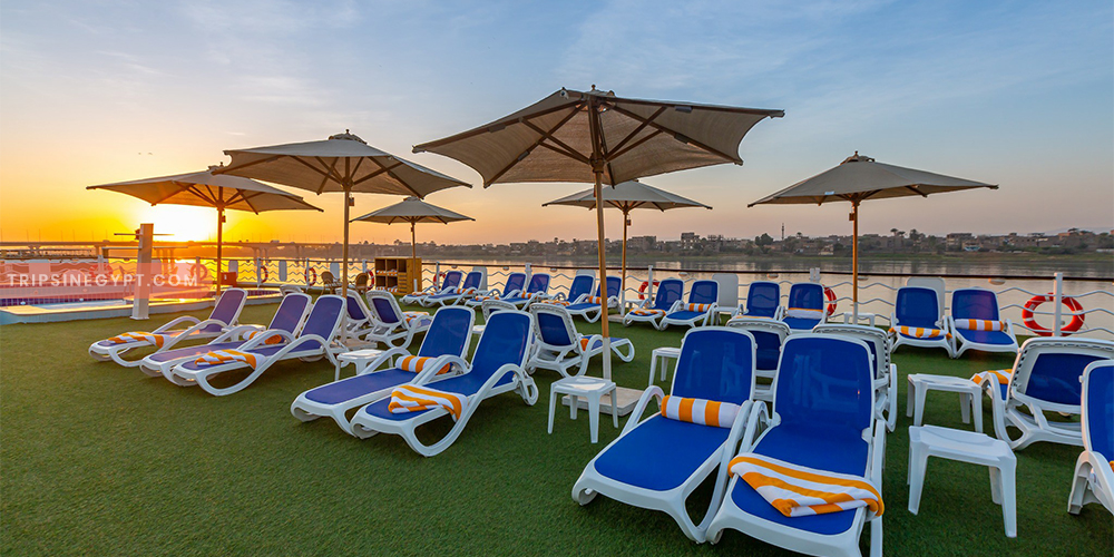 Sun Deck of MS Chateau Lafayette Nile Cruise - Trips in Egypt
