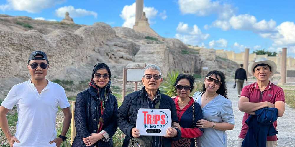 Trips in Egypt Client at Pompey's Pillar - Trips in Egypt