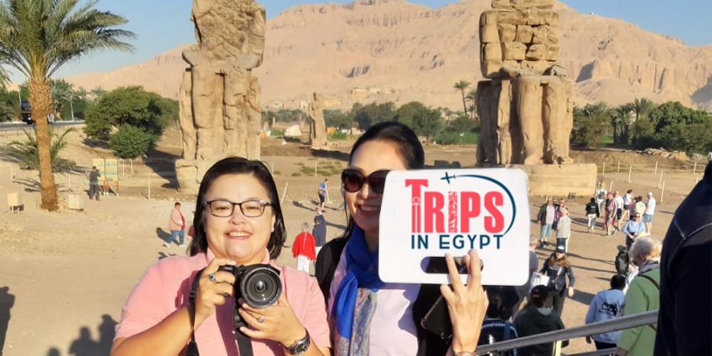 Trips in Egypt Client at Colossi of Memnon - Trips in Egypt