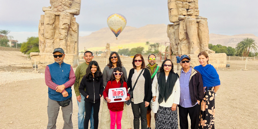 Trips in Egypt Client at Colossi of Memnon - Trips in Egypt 