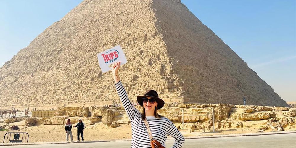 Trips in Egypt Client at the Great Pyramid - Trips in Egypt