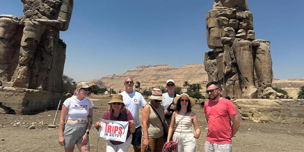 Trips in Egypt Clients at Colossi of Memnon - Trips in Egypt