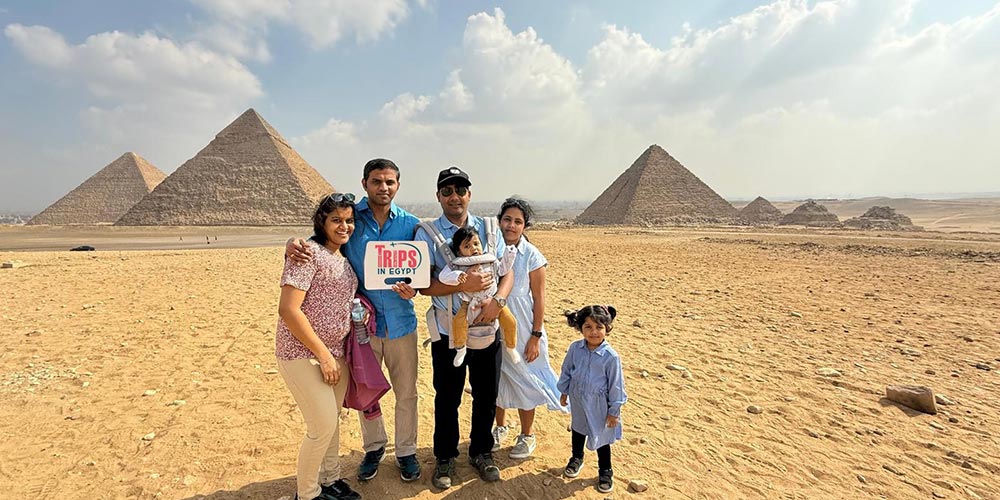 Trips in Egypt Clients at Giza Pyramids - Trips in Egypt
