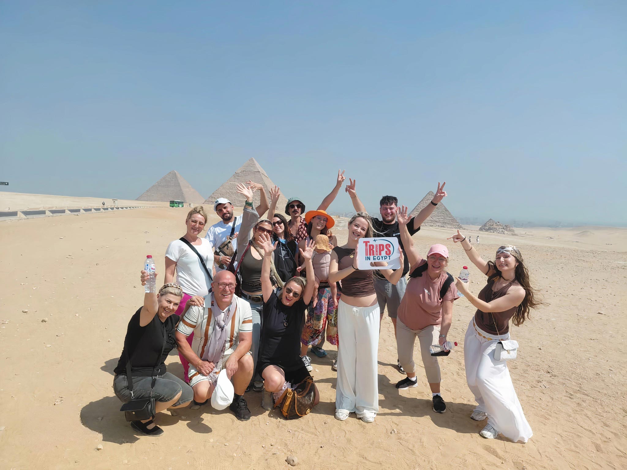 Trips in Egypt Clients at Giza Pyramids - Trips in Egypt