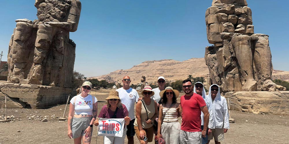 Trips in Egypt Clients at Colossi of Memnon - Trips in Egypt