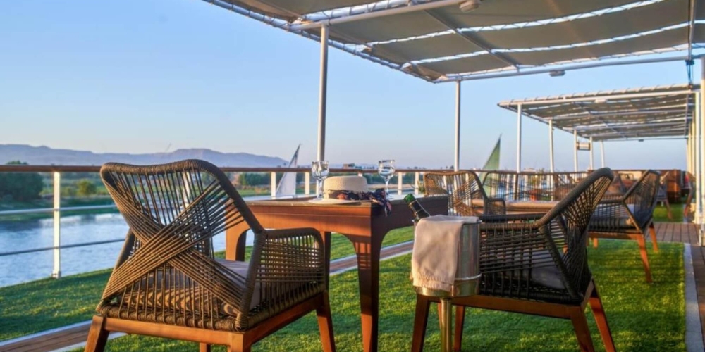 Lounge of Movenpick Ms Royal Lily Nile Cruise - Trips in Egypt