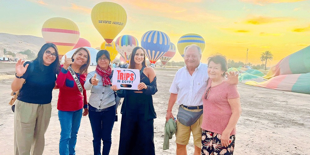 Trips in Egypt Client's at a hot air balloon - Trips in Egypt