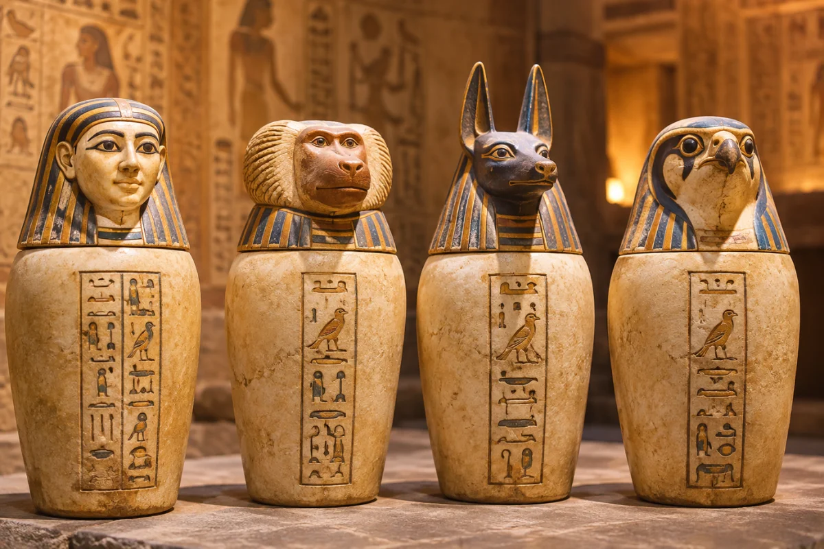 Ancient Egyptian canopic jars.webp