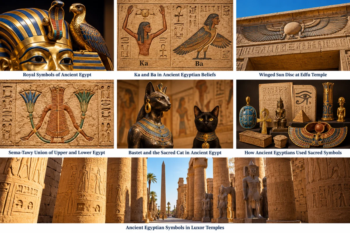 Ancient Egyptian Symbols in Luxor Temples