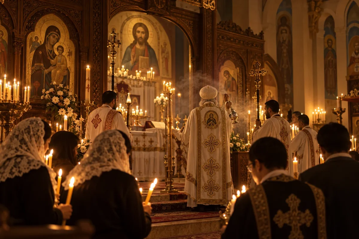 Coptic Easter Vigil Candles in an Egyptian Church - Trips in Egypt.webp