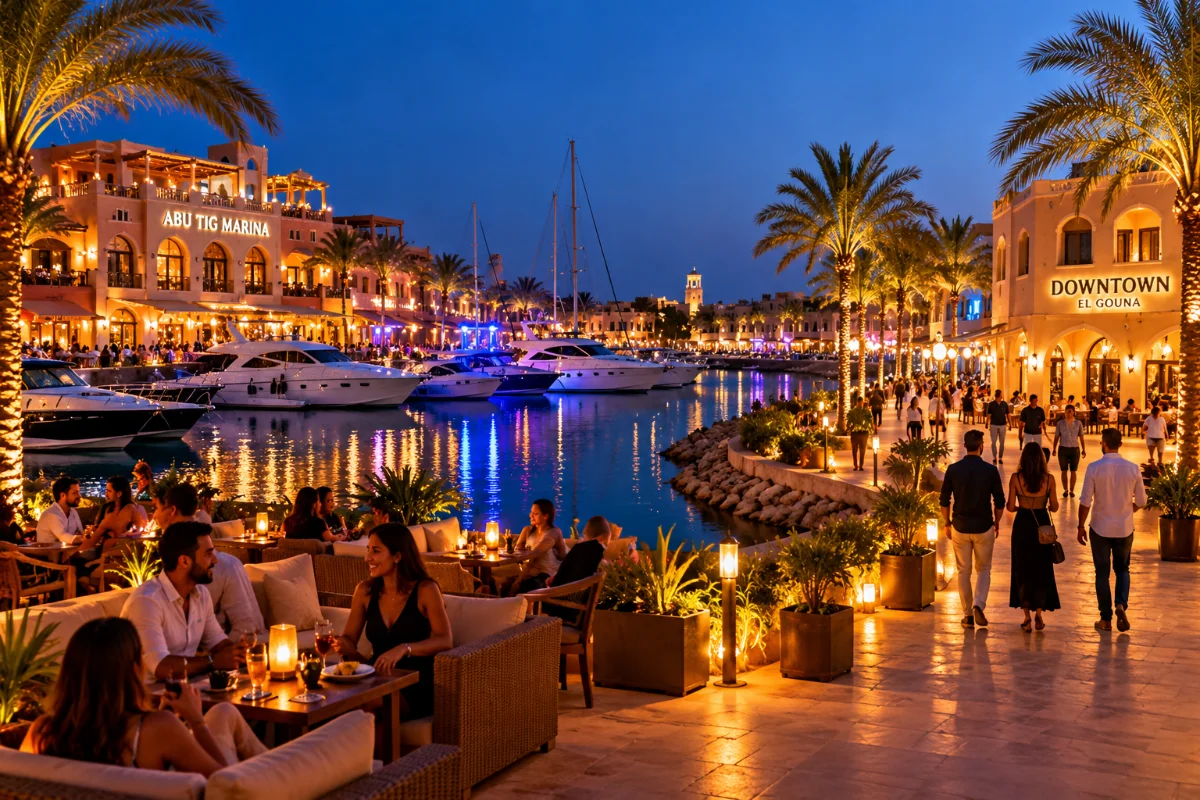 El Gouna Nightlife at Abu Tig Marina and Downtown - Trips in Egypt.webp