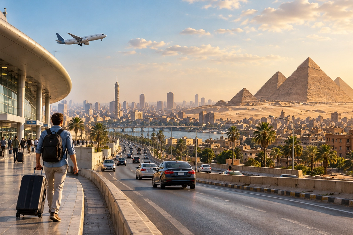 How Far Is Cairo Airport From the Giza Pyramids - Trips in Egypt.webp