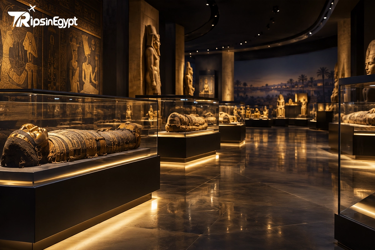 The Royal Mummies Hall at the National Museum of Egyptian Civilization - Trips in Egypt.webp